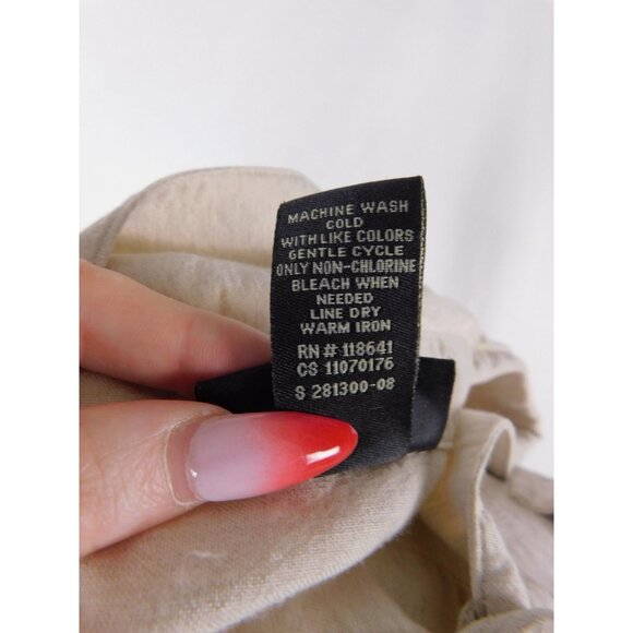 Lane Bryant Shirt Womens 18/20 Beige Linen Blend Tunic 3/4 Sleeve Plus Size - Picture 12 of 12